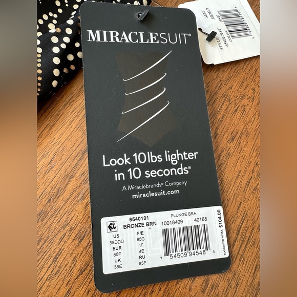 MIRACLESUIT 38DDD Size 14 Bronze Age Norma Jean Retro 2PC Plunging Slimming $208 - Picture 9 of 16